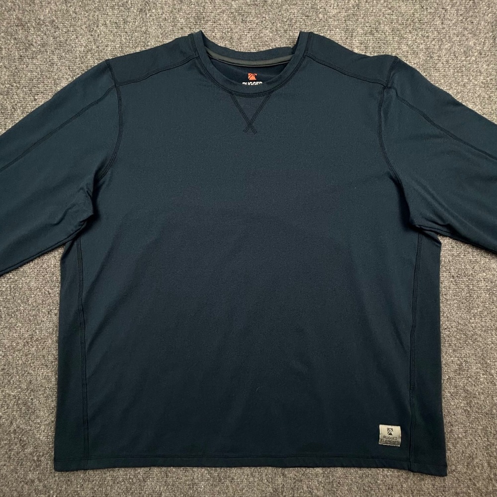 Rugged Elements Shirt Mens XXL Navy Blue Long Sleeve Performance Utility Stretch